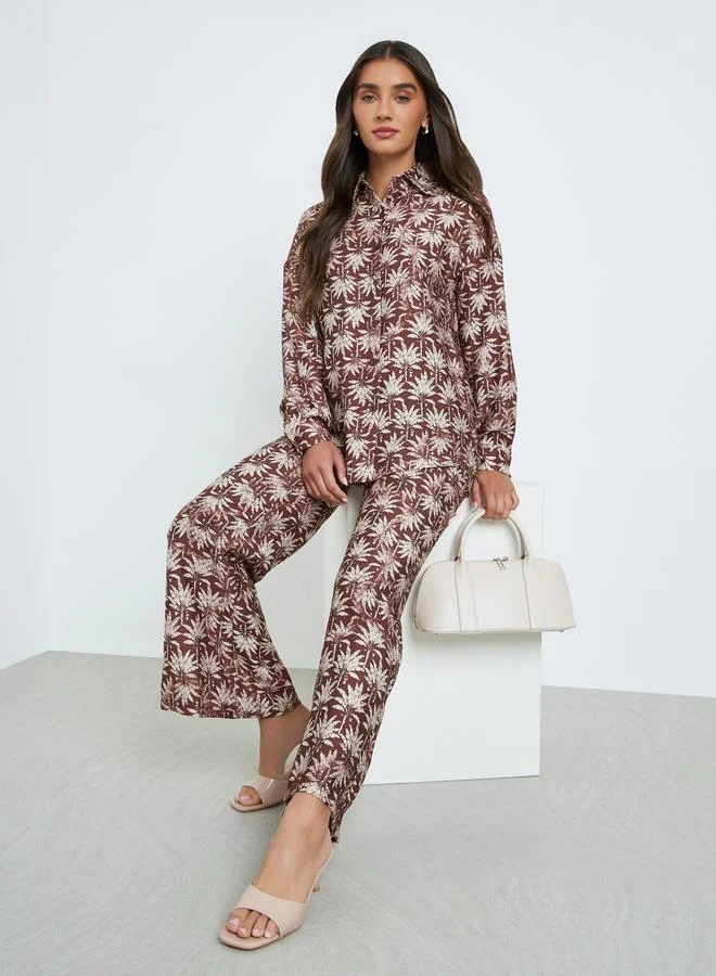 Styli  Women Printed Oversized Short And Trousers Co-Ords for Women | Best Price UAE